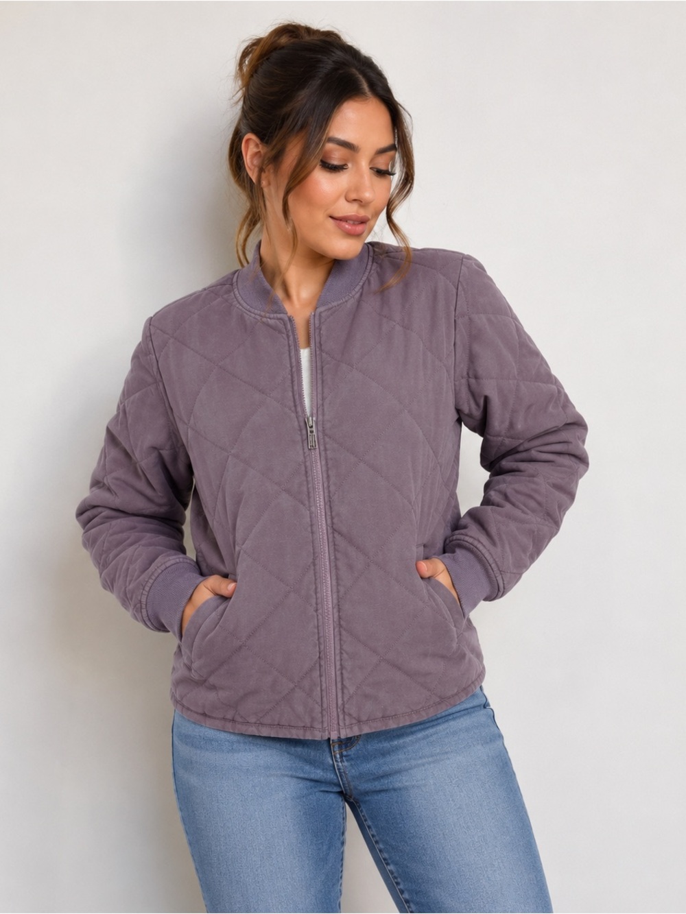 Fox Quilted Mauve Utility Jacket - Women
